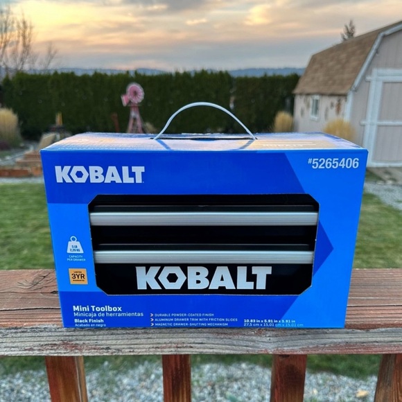 Black Kobalt Mini Toolbox 2 Drawer Steel NEW Limited Edition - Picture 3 of 5